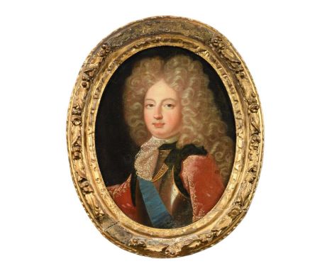 A portrait of a young nobleman, possibly a prince of the blood royal, bust-length, in armour with the blue sash of the Order 