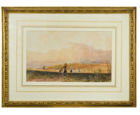 David Cox, OWS (British, 1783-1859)Harvest scene with figuressigned 'D. Cox 1826' (lower left)watercolour on paper18.5 x 31cm