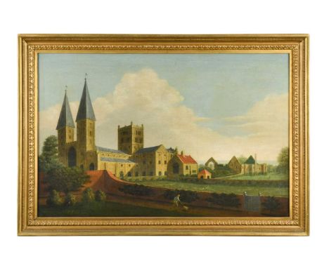 John Frost (British, fl. 1758-1785)A view of Southwell Minster, Nottinghamshire signed ‘Jnº: Frost pinxt’ (lower left) oil on