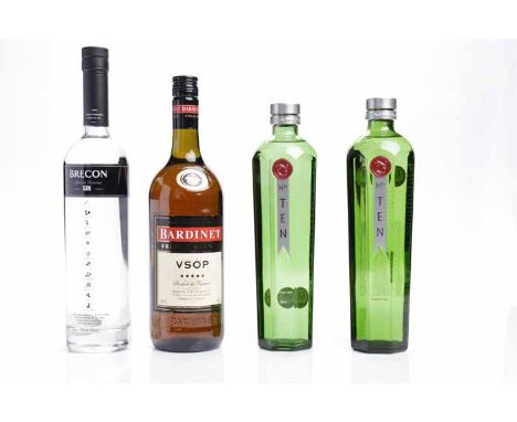 BRECON SPECIAL RESERVE GIN
Produced at Penderyn Distillery, Wales. 70cl, 40% volume. 
BARDINET VSOP
French Brandy. 1L, 36% vo