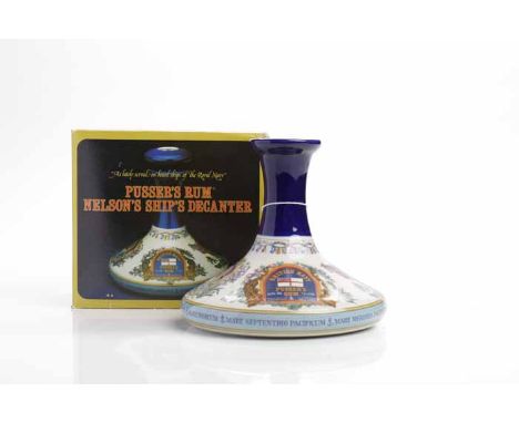 PUSSER'S RUM NELSON'S SHIP'S DECANTER
Navy Rum. 1L, 54.5% volume, in ceramic Wade decanter with stopper, in box. 