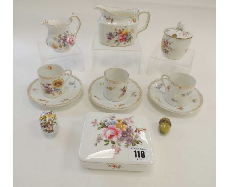 PARCEL OF ROYAL CROWN DERBY CHINA, in the 'Derby Posies' pattern, with similar continental china and two enamel Halcyon Days 