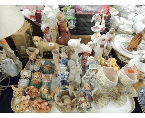 QUANTITY OF CERAMIC ORNAMENTS, including Pendelfin, Sylvac, etc. (2 trays)Provenance: private collection Cheshire