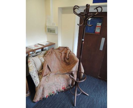 VICTORIAN WELSH PAISLEY SHAWL, 154 x 332cms, also a bentwood hat and coat stand (2)Provenance: private collection Conwy