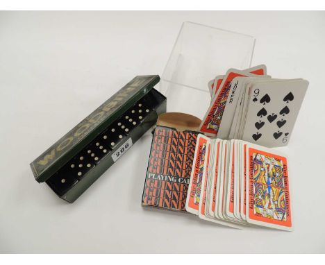 WILL'S WOODBINE DOMINOES, in original tin box and Guinness playing cards (2) 
