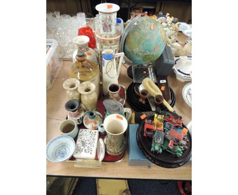 VARIOUS CURIOS &amp; SOUVENIRS, including table globe and parcel of mixed ceramics