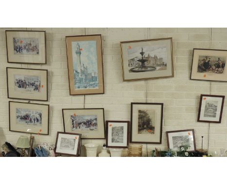 ASSORTED FRAMED PICTURES, including set of four Albert Ludovici Charles Dickens illustration prints, set of four limited edit