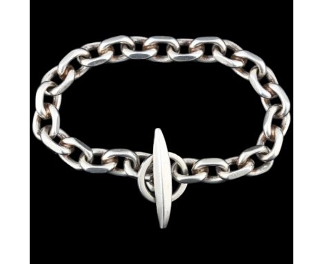 AARRE & KROGH - a heavy Danish sterling silver nautical cable link bracelet, 21cm, 57.4gNo damage or repair, only light surfa