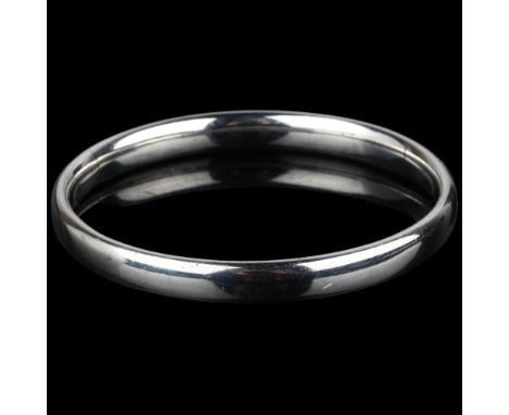 A heavy Danish sterling silver slave bangle, maker CA, band width 7mm, internal circumference 18cm, 41.5gNo damage or repair,
