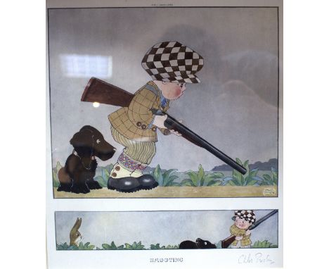 Chloe Preston (British 1887-1969)/Covert Shooting/signed and titled/watercolour, 24cm x 19cm/and a signed print by the same h