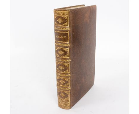 The Ramayana, Hindi manuscript in full calf binding with panelled spine 