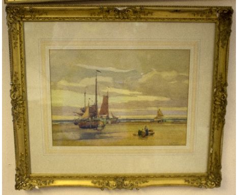 J R Miller/Beached Fishing Boats/signed/watercolour, 24cm x 33cm
