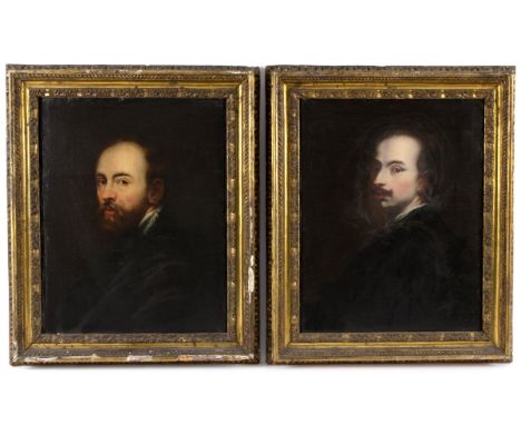 17th Century Italian School/Portrait of Sir Anthony van Dyck/Portrait of Sir Peter Rubens/a pair/oil on canvas, 64cm x 49cm/i