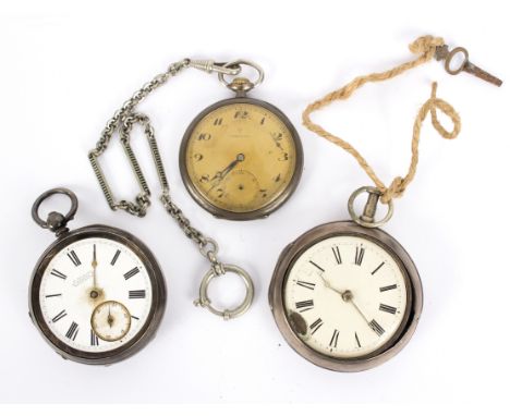 A George III silver pair cased pocket watch, the chain driven movement signed Wm Wilkinson London No 340, a silver cased pock