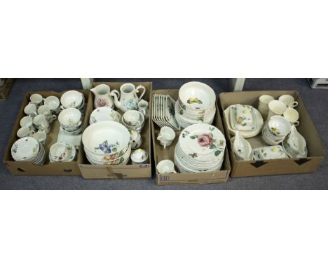 A Villeroy & Boch Bouquet pattern part dinner service and a Wedgwood six-piece breakfast set Condition Report: A few coffee s