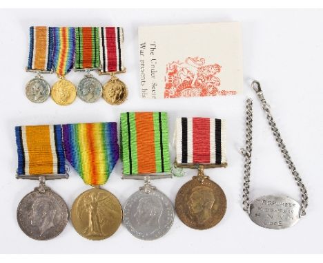 A medal group to Midshipman T R G Humber RNVR comprising World War I pair, Defence Medal, Special Constabulary Long Service m