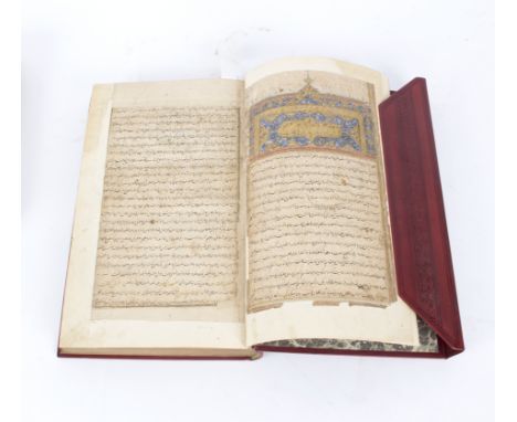 Ferdowsi The Shahnameh with illuminated headings, tooled leather bindings, with lined slip case, the spine dated 992 H and an