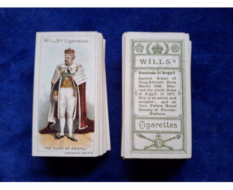 Cigarette cards, Wills Coronation series 1902 59/60 (missing number 3 (mixed wide and narrow arrow printing (gen gd)