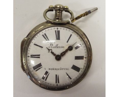 A 19th century silver open face pocket watch, the dial signed Walleriu, fitted a verge movement Condition report Report by MW