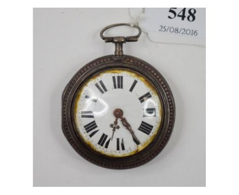 A pair cased pocket watch, with Arabic numerals, the movement signed Jon Georg Schlecker, Neustadt, No 333 Condition report R