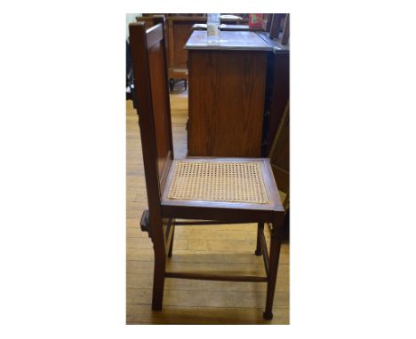 A Vee Cee Bee Patent Combined Bedroom Chair and Trouser Press, a bureau, a wall barometer, with thermometer, a tea table, an 