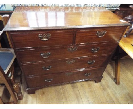 A 19th century mahogany chest, of five drawers, 107 cm wide Condition report Report by GH

Generally very solid with some lig