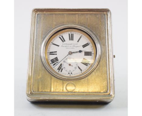 A silver mounted strut pocket watch case, Birmingham 1912, 11 cm high, and a plated Goliath pocket watch Condition report Rep