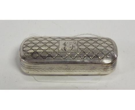 A George III silver snuff box, initialled, with bright cut decoration, Joseph Willmore, Birmingham 1809, 6 cm wide