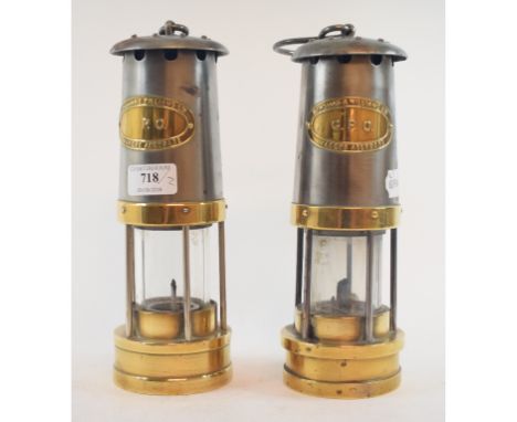 A Thomas & Williams Ltd, Aberdare miner's type lamp, GPO, and another similar (2)