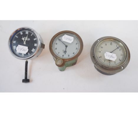 A Jaeger dashboard clock, with Roman numerals, 3½ inch diameter, restored by George Filbey Gauges, a Smith's swing out dashbo