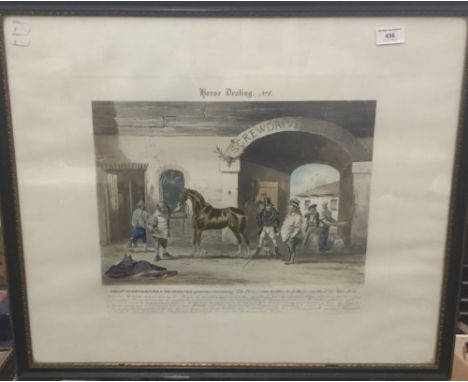 After R SCANLAN, Horse Dealing No 1 and Horse Dealing No 2, engraved by J Harris, framed and glazed (2)