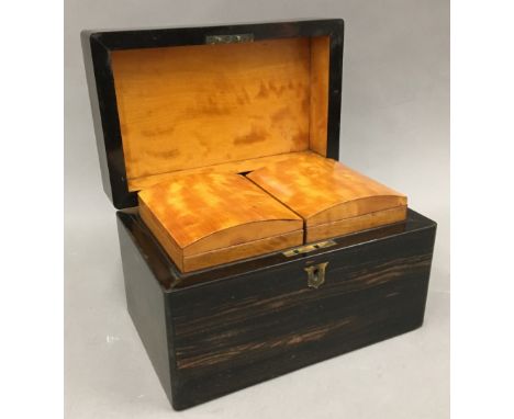 A 19th century coromandel tea caddy