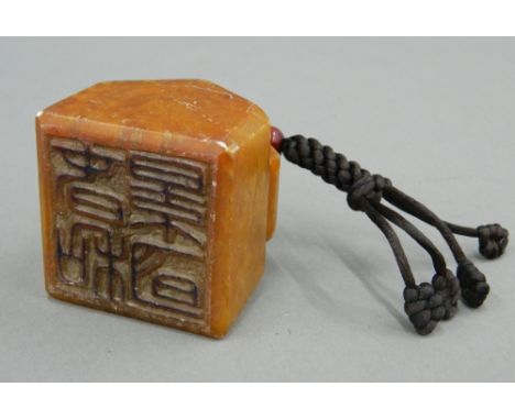 A Chinese soapstone seal