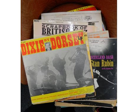 A collection of vintage jazz records