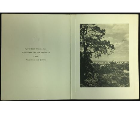 HM King George VI (1895-1952) and HM Queen Elizabeth The Queen Mother (1900-2002)  Christmas card, possibly 1951, black and w