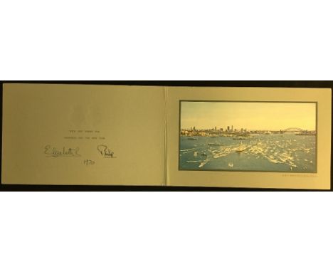 HM Queen Elizabeth II (1926-) and HRH Prince Philip, Duke of Edinburgh (1921-) signed Christmas card 1970, colour photographi