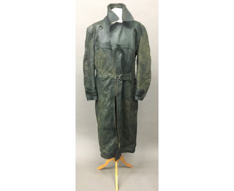 A World War II German Officer's leather trench coat Provenance: By family decent. Formerly the property of Dr Hermann Ferdina