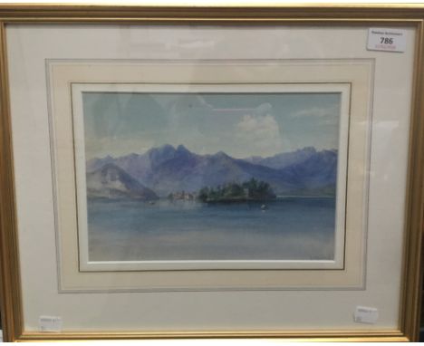 E M PERCIVAL, Italianate Lake Scene, watercolour, framed and glazed