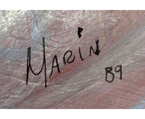 Luis Martin Marin, Cuban (born 1948) 1989 Acrylic on Paper, Portrait. Pencil Drawing en verso "Rostro Mujer". Each Signed. Go