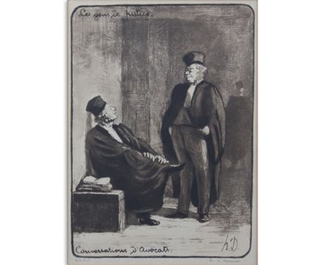 Honoré Daumier, French (1808-1879) Lithograph "Conversation d'Avocats". Signed and numbered in pencil 208/500. Hardcover book