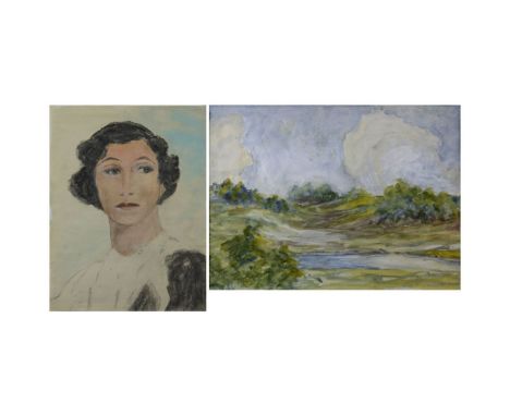 Attributed to: Alberto Guignard, Brazilian (1896-1962) Abstract Watercolor on Paper "Landscape" Signed Lower Right. Good cond