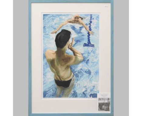Martin Ireland*ARR, contemporary, Shallow End, coloured lithograph, signed in pencil to the margin, together with a framed Ed