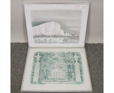 David Gentleman, b1930, The Seven Sisters, signed limited edition print, numbered 12/350 in pencil, with gallery blind stamp,