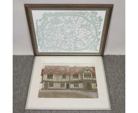 Valerie Thornton, 1931-1991, Lavenham, signed print, and numbered in pencil 17/250, with gallery blind stamp, together with a