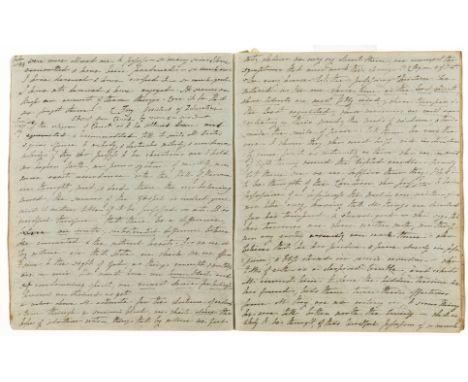 Commonplace Book, manuscript commonplace book, c. 200pp., original roan- backed marbled boards, slight wear to the head and t