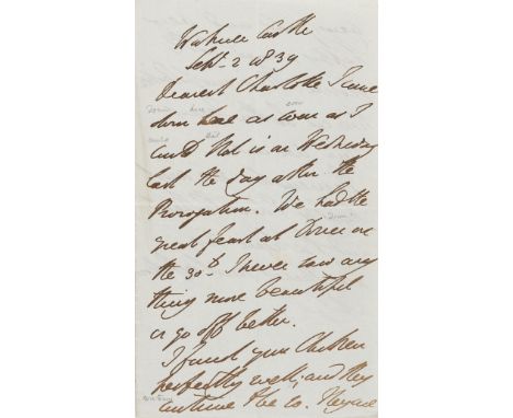 Wellington (Arthur Wellesley, first Duke of, army officer and prime minister, 1769-1852) Autograph Letter initialled W to ?La