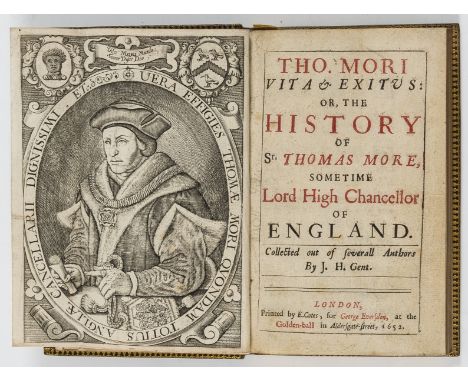 H[oddesdon] (J[ohn]) Tho. Mori vita &amp; exitus: or, the History of Sr. Thomas More..., engraved portrait (laid down on line