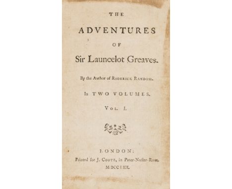 [Smollett (Tobias)] The Adventures of Sir Launcelot Greaves, 2 vol., first edition in book form, a little browned, a few rust