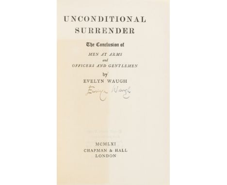 Waugh (Evelyn) Unconditional Surrender, first edition, signed by the author on title, light browning to title, original cloth