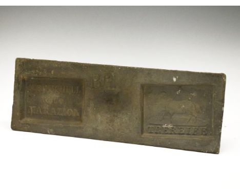 Cornish Mining Interest - 19th Century tin ingot, Richard Rooke Michell (1810-1872), of rectangular form with two inset reser